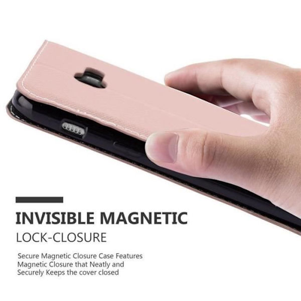 Samsung Galaxy A3 2017 (7) Fodral i SVART ROSA från Cadorabo (LÄDER-Faux Leather COMBI Design) Helt skyddsfodral med