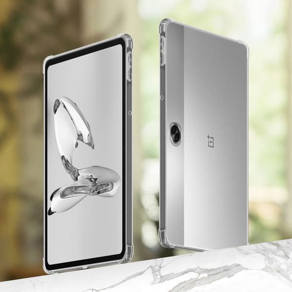 Transparent stötsäker silikonfodral för OnePlus Pad Go Vit