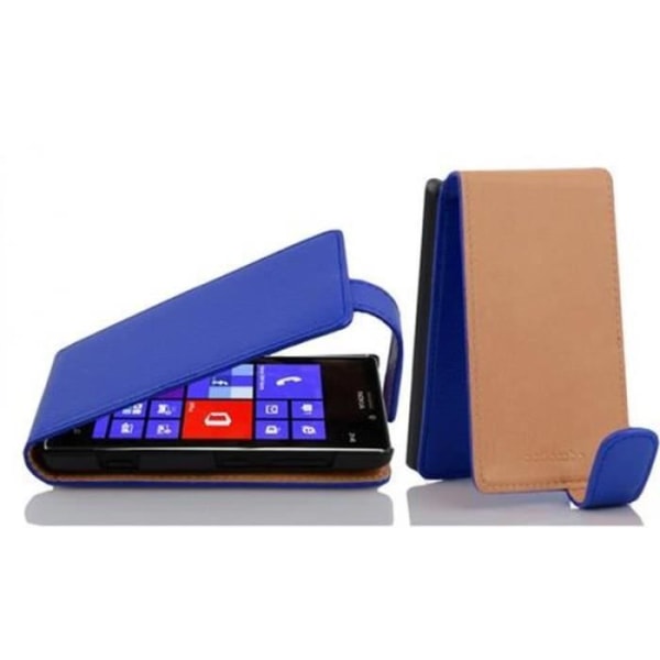 Cadorabo Nokia Lumia 925 DESIGN FLIP Style Fodral Skal i konstläder Struktur HEMLIG BLÅ