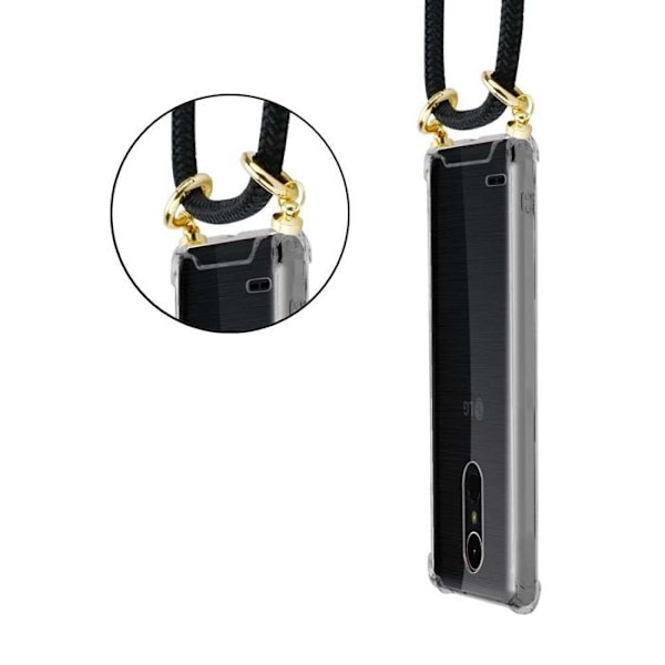 Coque Collier för LG K10 2017 Fodral i SVART Modehalsband Fodral Täck silikonjusterbar Svart