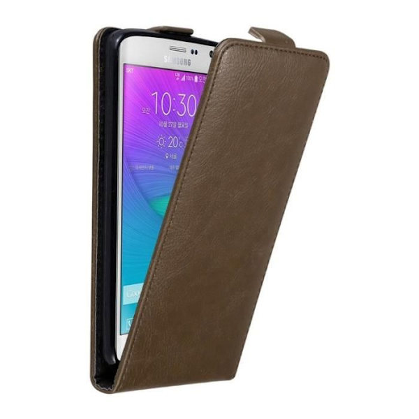Coque - CADORABO - Samsung Galaxy NOTE EDGE - Syntetiskt läder - Brun - Magnetisk stängning kastanj