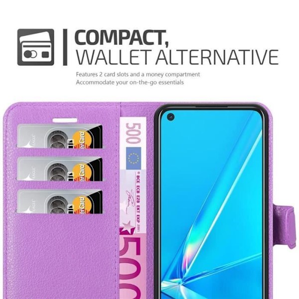 Skyddsfodral för Oppo A92 - CADORABO - Orkidéer Violett - Konstläder - Magnetisk stängning - Ställfunktion Orkidévioler