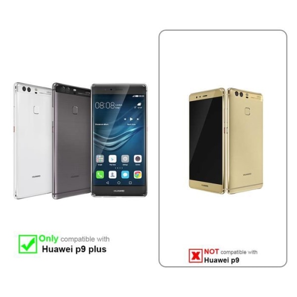 Fodral för Huawei P9 PLUS - CADORABO - Grå Blommönster - Syntetläder - Plånboksfodral - Skydd med Ställning Blommig grå