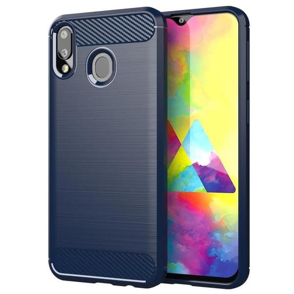 Skyddsfodral för Samsung Galaxy A10s / M01s BORSTAD BLÅ Kolfiberdesign Blå