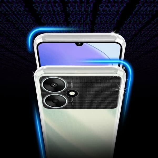 Transparent stötsäker silikonfodral för Redmi 13R 5G Vit