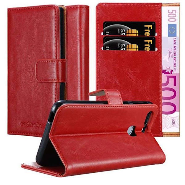 Fodral till Huawei P9 PLUS i CHERRY RED Cover Skyddsstativ Funktion Röd