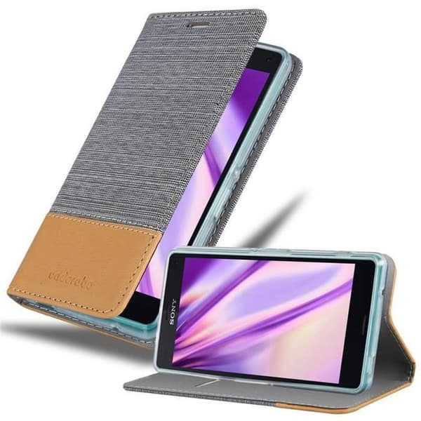 Skyddsfodral för Sony Xperia Z3 COMPACT i LJUST GRÅ BRUN Stötskyddande Etui Grå