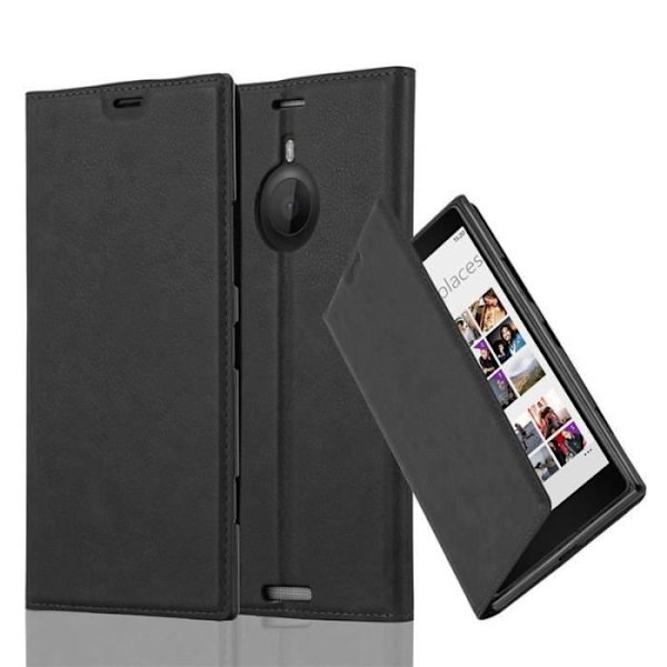 Nokia Lumia 1520 Fodral i NIGHT BLACK från Cadorabo (INVISIBLE MAGNETIC CLOSURE Design) Helt skyddsfodral med flipskydd