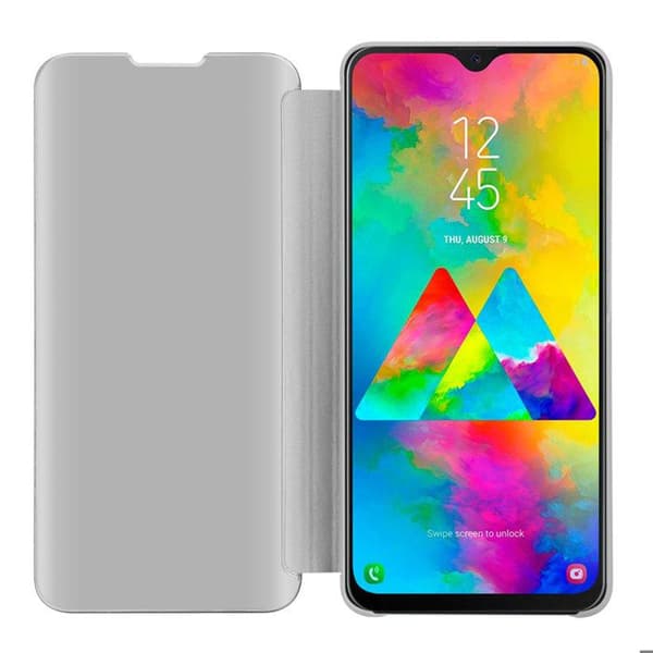 Skyddsfodral för Samsung Galaxy M20 i AGAT SILVER med spegel Grå