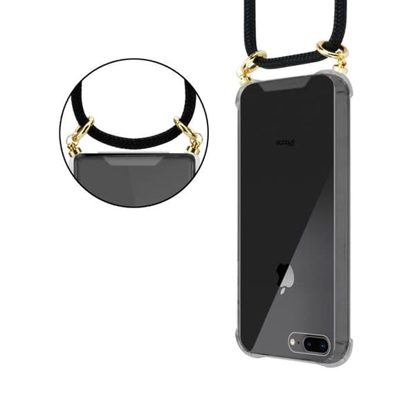 Skal för iPhone 7 PLUS / 7S PLUS / 8 PLUS med axelrem i svart med justerbar snodd Svart