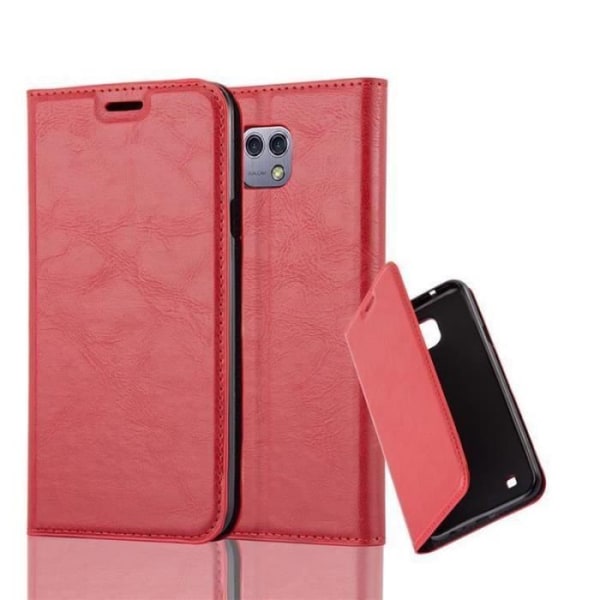 LG X CAM-fodral i APPLE RED från Cadorabo (INVISIBLE MAGNETIC CLOSURE Design) Helt skyddsfodral med flipflik