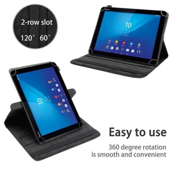Tablettfodral - Cadorabo - Xperia Tablet Z4 - 360 graders skydd - Imiterat läder - Svart SVART