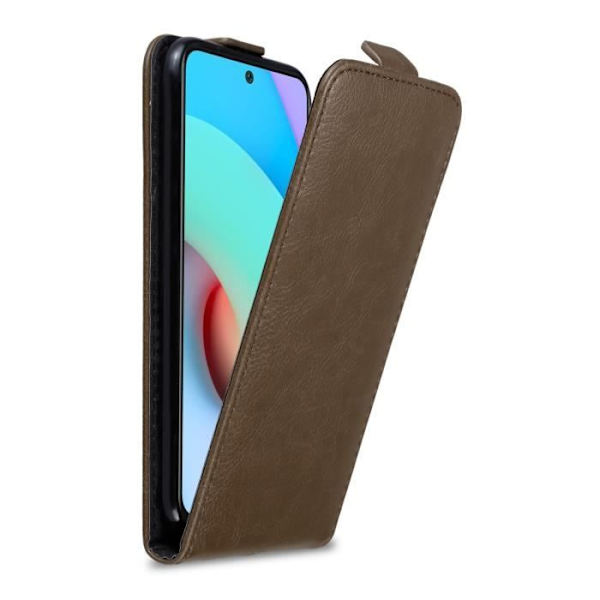 Fodral - CADORABO - Xiaomi RedMi 10 - Kaffebrun - Magnetisk flip - Fullständigt skydd kaffe brunt