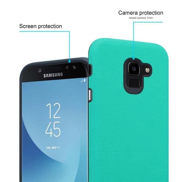 Fodral - CADORABO - Samsung Galaxy J7 2017 - Turkos - Triangulär design - Stötsäkert skydd Turkos
