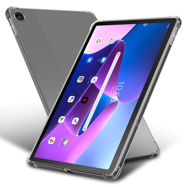 Skyddsfodral för Lenovo Tab M10 Plus 3e i transparent stöttålig silikon Vit