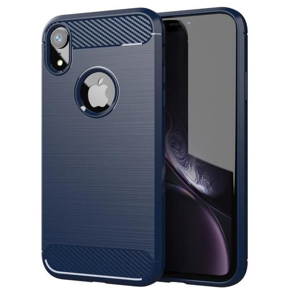 iPhone XR-fodral BORSTAD BLÅ Kolfiberdesign Blå