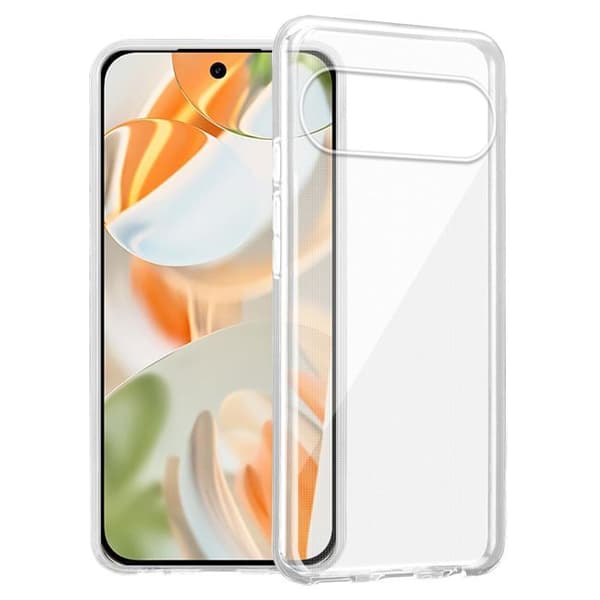 Skal för Google Pixel 9 / 9 PRO i transparent stötabsorberande silikon Vit