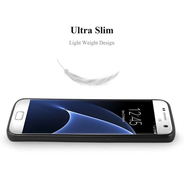 Samsung Galaxy S7 Fodral - CADORABO - Metallisk Svart - Metallisk Matt Design - Tunt och lätt skydd Svart metallic