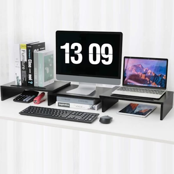 Skärmstöd - INTIRILIFE - Justerbar i längd - Svart - 104x27x10 cm - Blandat