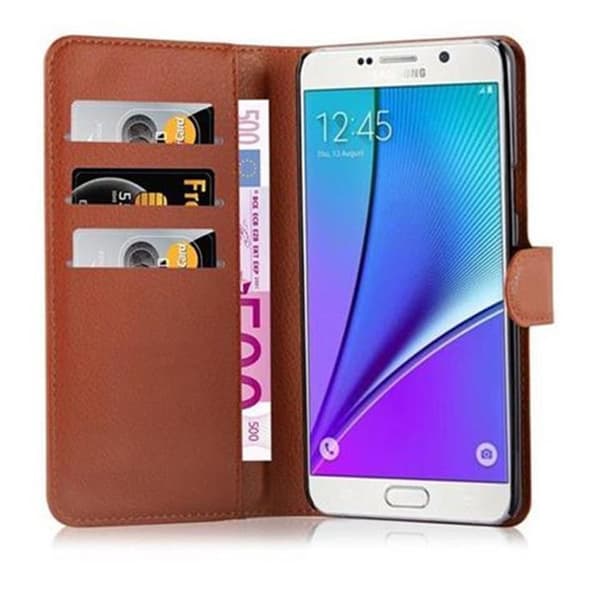 Etui för Samsung Galaxy NOTE 5 i NÖTBRUN brun