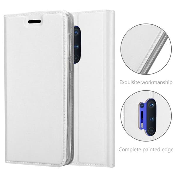 Flip-fodral för OnePlus 8 PRO Etui i KLASSISK SILVER Plånbok Stötsäker Grå