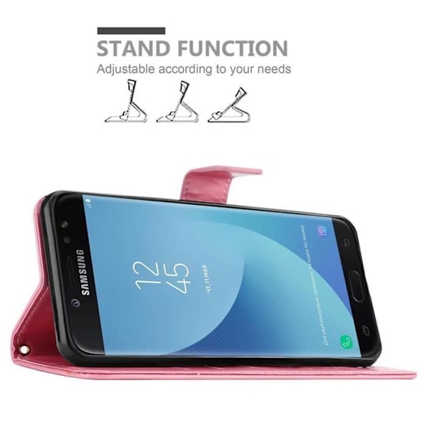 Etui för Samsung Galaxy J7 2018 - CADORABO - ROSE FLORAL - Konstläder - Ställfunktion - Magnetstängning ROSENFLORTLAR