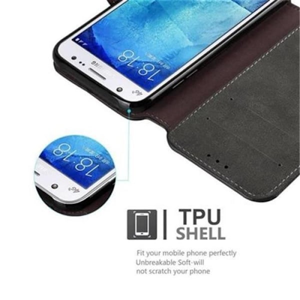 Retro plånboksetui i konstläder för Samsung Galaxy J5 (5) - Modell 2015 - Brun - Cadorabo