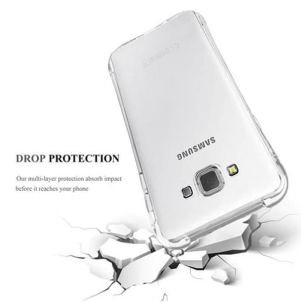 Cadorabo Fodral Samsung Galaxy A7 (5) 2015 < med sele Gel TPU Silikonskydd Fodral Skydd Ultra Slim Bumper TRANSPARENT Transparent