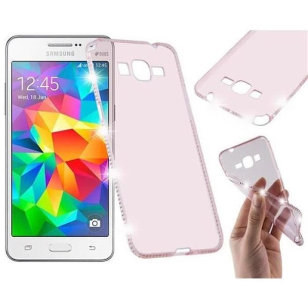 Fodral till Samsung Galaxy GRAND PRIME DIAMOND LJUSROSA Cadorabo DESIGN STRASS TPU Silikonskydd Fodral Cover Ultra Slim Bumper