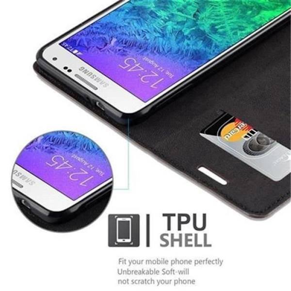 Cadorabo Samsung Galaxy ALPHA KAFFE BRUNT Fodral Osynlig magnetisk STÄNGNING Fodral Fodral stöder stativ och kortplats