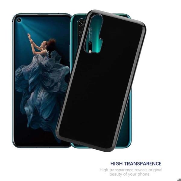 Transparent stötsäker silikonfodral för Honor 20 PRO Svart