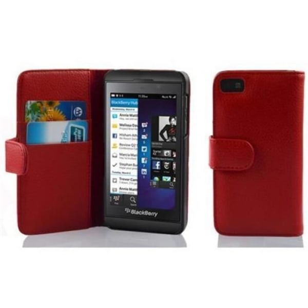 Fodral till Blackberry Z10 - CADORABO - Rött konstläder - Bokfodral - 360° skydd Röd