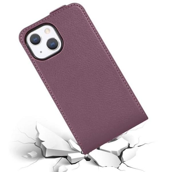 Coque - CADORABO - iPhone 13 MINI - Slät konstläder - Orkidé Violetter - Flip-skydd Orkidévioler