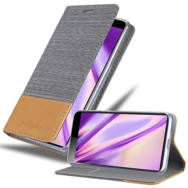 Coque - CADORABO - Sony Xperia 10 PLUS - Similicuir - Jeansdesign - Magnetisk Stängning Grå