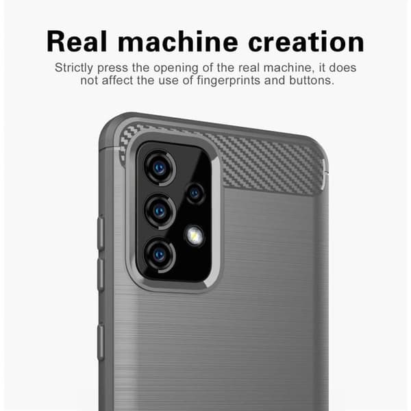 Skyddsfodral för Samsung Galaxy A72 4G / 5G BORSTAD GRÅ Kolfiberdesign Grå