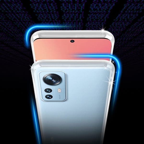 Transparent stötsäker silikonfodral för Xiaomi 12 / 12X Vit