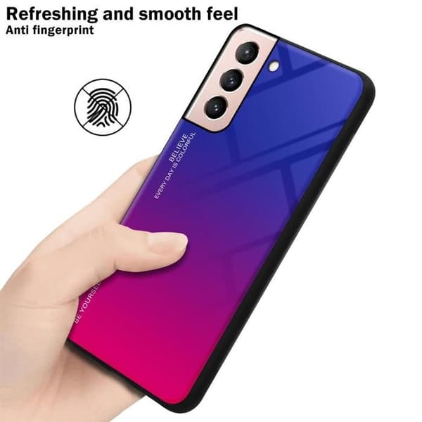 Fodral för Samsung Galaxy S21 5G i VIOLETT - RÖD Stötsäker Bicolor design Svart