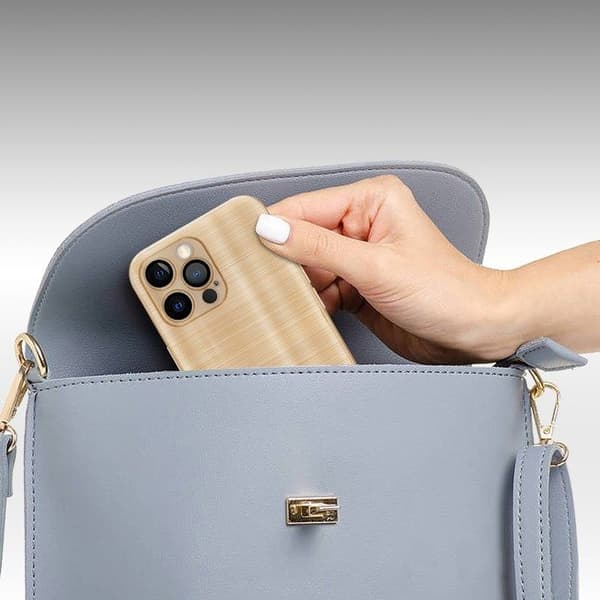 iPhone 12 PRO Fodral Borstad Guld Kameraskydd Gul