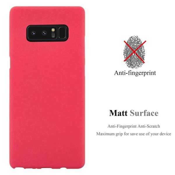 Samsung Galaxy NOTE 8-fodral i RED FROST av Cadorabo (FROST Design) Ultratunt mjukt silikongel TPU-skydd med anti-chock