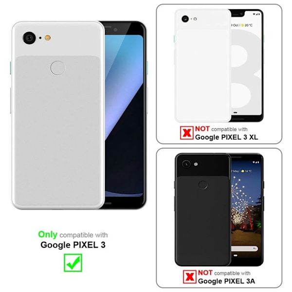 Skal för Google PIXEL 3 Fodral i KIRSEBÄR RÖD Etui Case Cover Skydd med magnetstängning Plånbok Röd