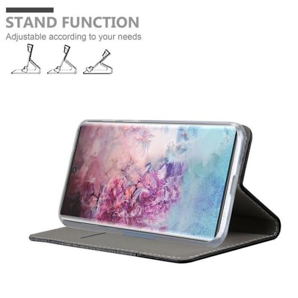 Coque portefeuille - CADORABO - Samsung Galaxy NOTE 10 PLUS - Similicuir - Svart - Horisontell ställning Svart