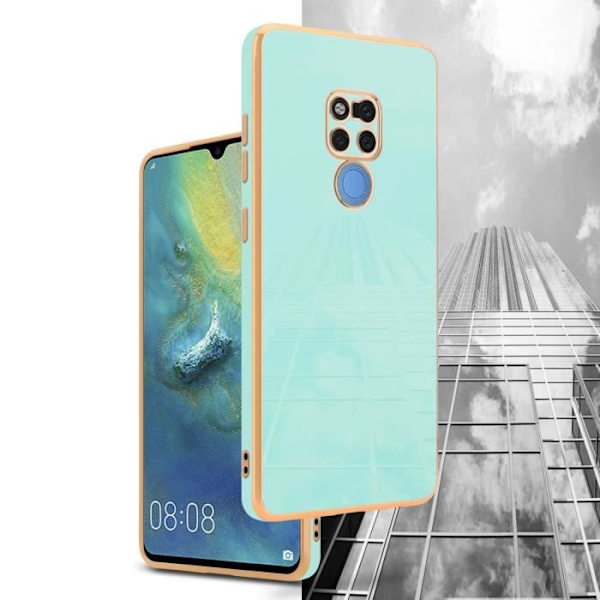 Telefonfodral - CADORABO - Huawei MATE 20 - Silikon TPU - Kameraskydd - Mintgrön Guld Mintgrön - Guld