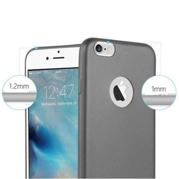 Apple iPhone 6 PLUS / 6S PLUS METALLIC GREY Fodral Cadorabo MATT METALLIC TPU Silikonfodral Skal Ultra Slim Bumper