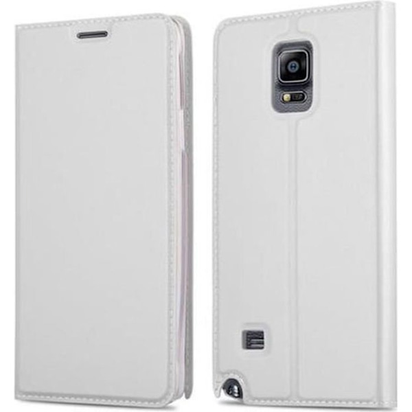 Samsung Galaxy NOTE 4 Fodral i CLASSY SILVER från Cadorabo (METALLIC MATT Design) Helt skyddsfodral med Flip Flip och