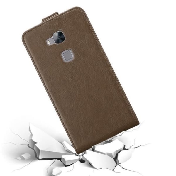 Coque - CADORABO - Huawei G7 PLUS / G8 / GX8 - Syntetiskt läder - Brun - Magnetisk stängning kastanj