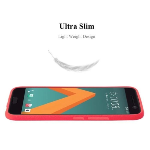 Cadorabo Fodral fungerar med HTC ONE M10 i FROST RED - Stötsäker och reptålig TPU silikonskydd - Ultra Slim Skyddsgel