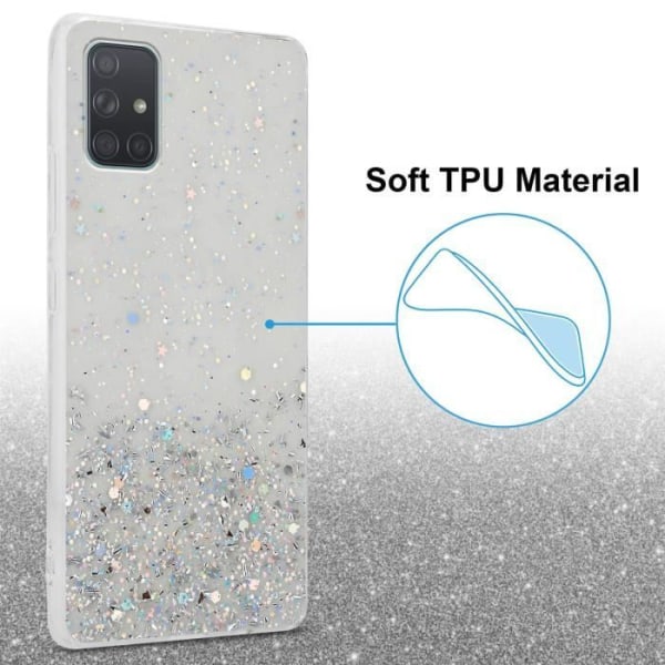 Fodral för Samsung Galaxy A71 5G Transparent Fodral med Glitter Fodral Skyddande silikon TPU Glitter paljetter