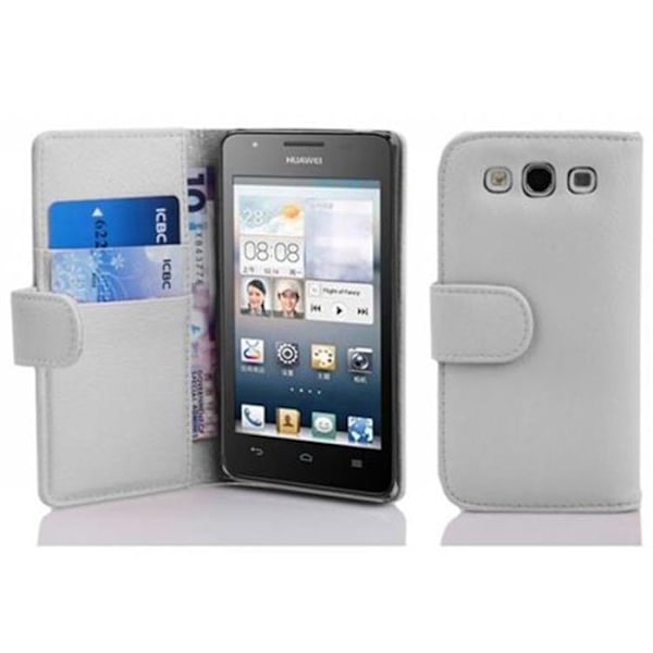 Fodral för Huawei ASCEND G510 / G520 / G525 Etui i VIT ALABASTER Fodral Skydd i strukturerad syntetläder med fack Vit