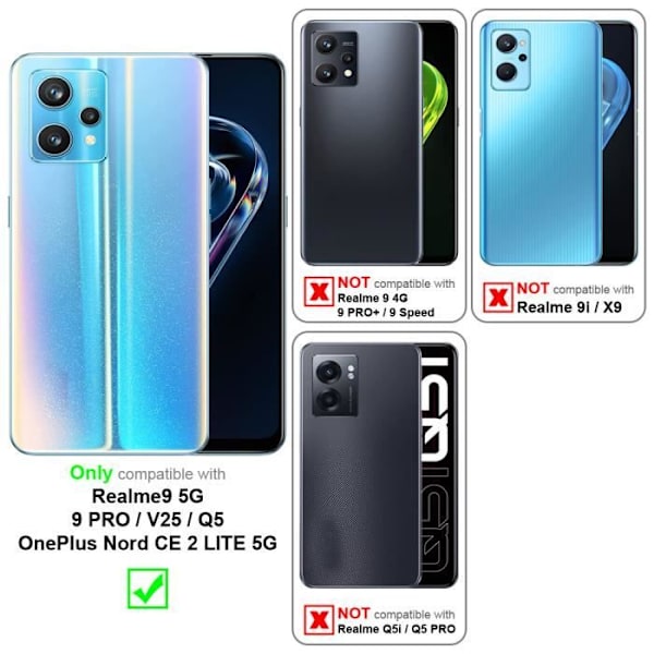 Skyddshölje - CADORABO - Ultratunt - Transparent - Kompatibel Realme 9 5G / OnePlus Nord CE 2 LITE 5G Transparent