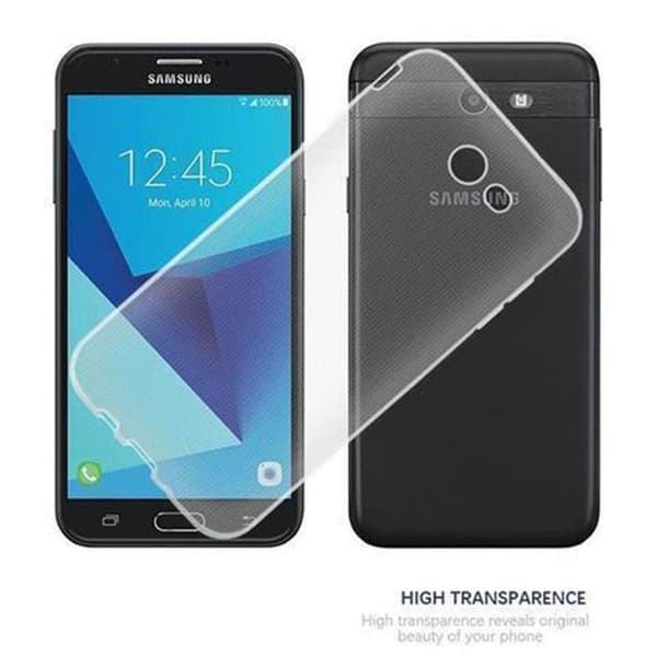 Transparent stötsäker silikonfodral för Samsung Galaxy J7 2017 US-version Vit